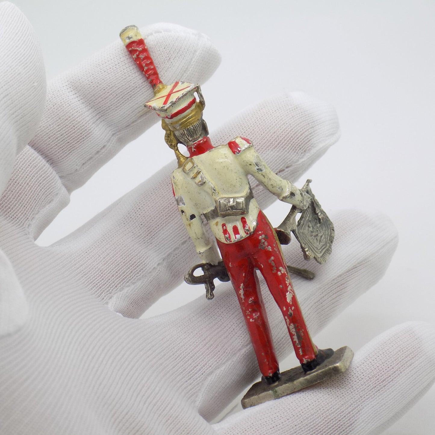 Vintage Italian Silver Military Trooper Rare Figurine Novara 1960s 1970s