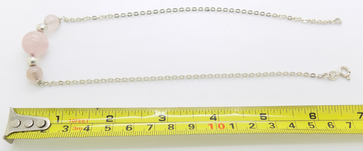 Vintage Italian Handmade Sterling Silver 925 Necklace with Pink Stones