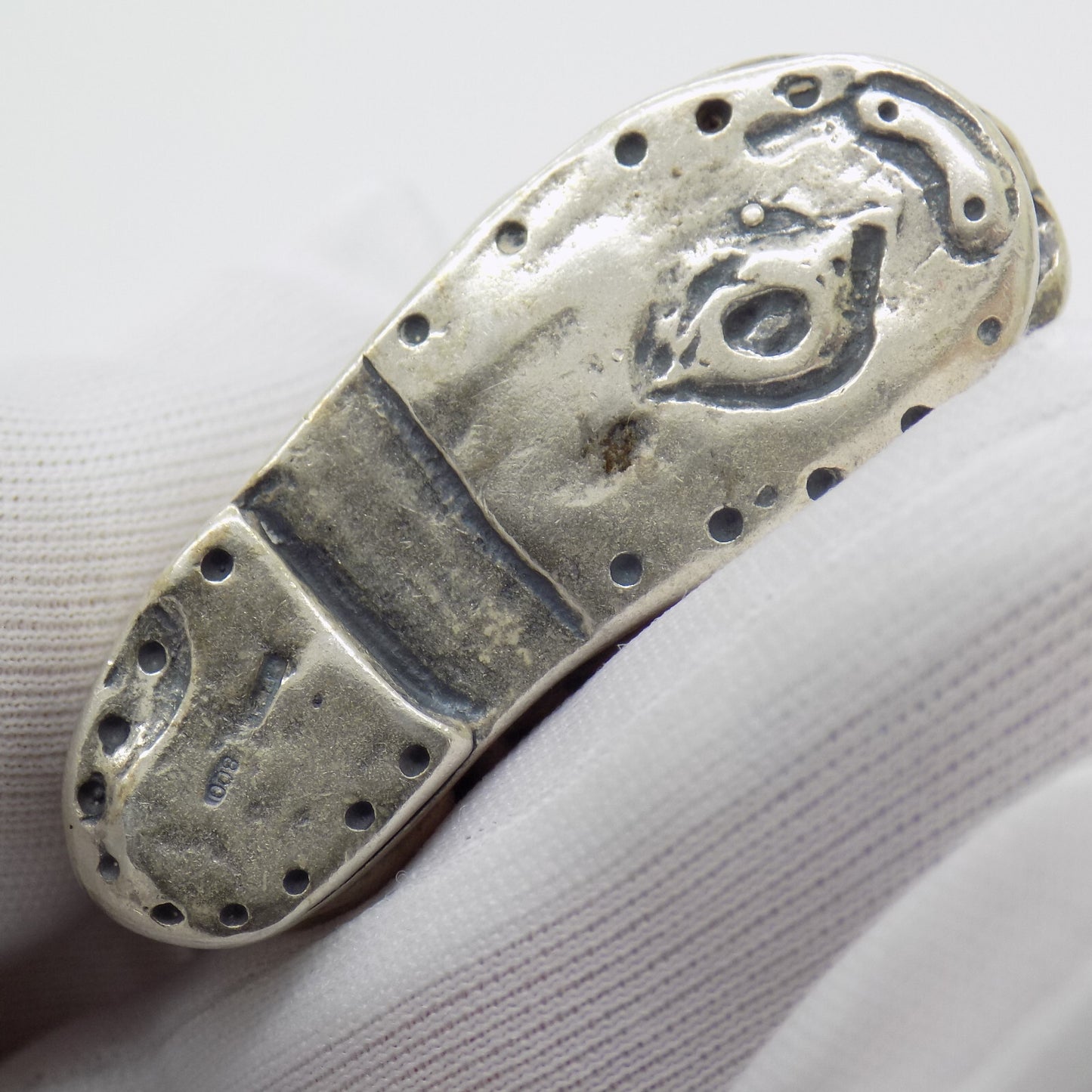 Vintage Italian Handmade Genuine Silver .800 Old Boot RARE Figurine Miniature