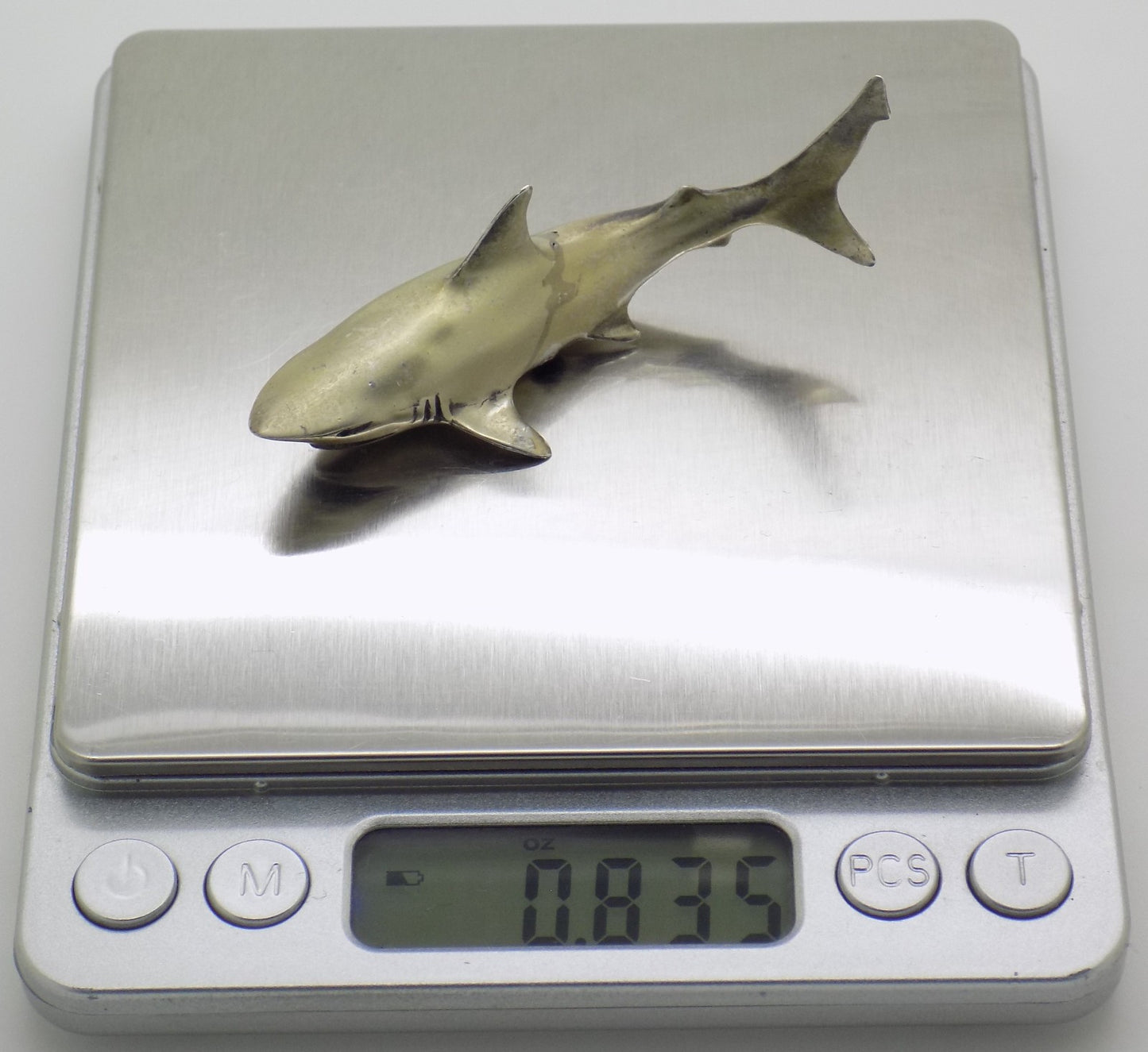 Vintage Italian Handmade Silver 800 Shark Large Detailed Sealife Figurine