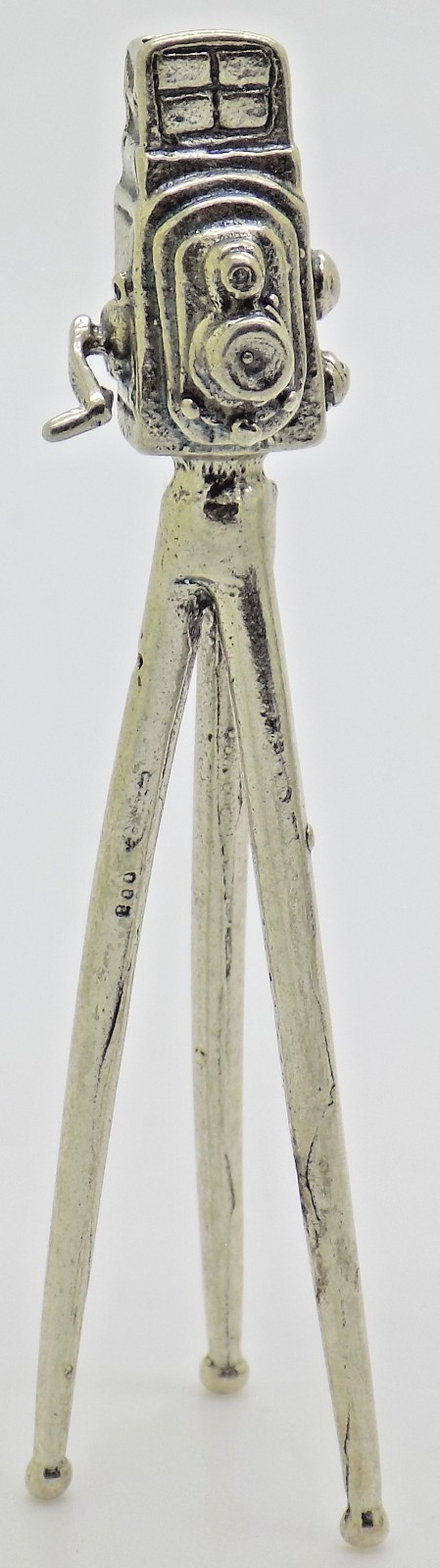 Vintage Handmade Italian Silver 800 Tripod Camera Figurine Dollhouse Miniature