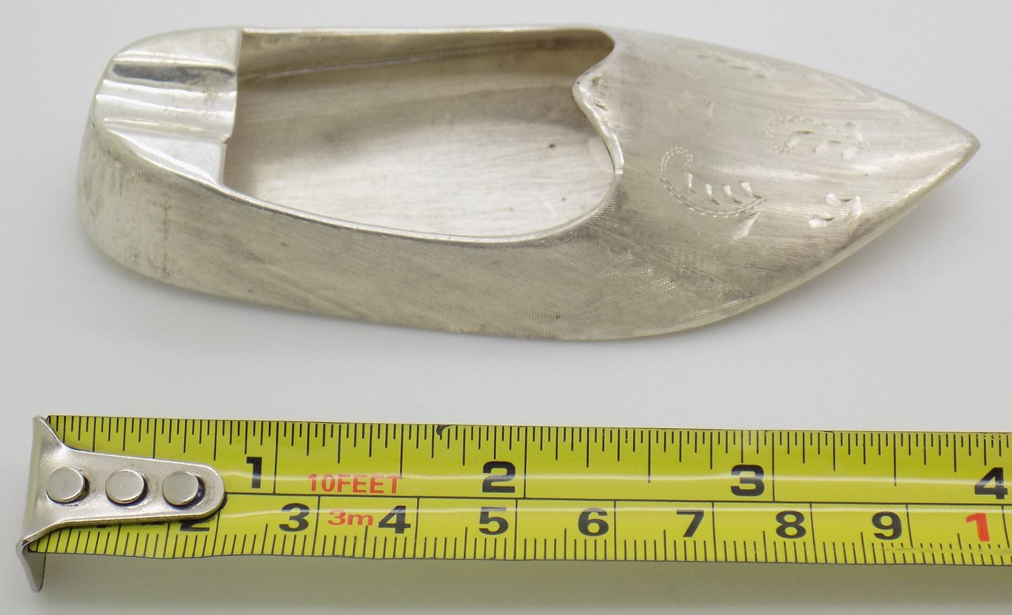 Vintage Italian Silver Ashtray Renaissance Shoe 1950s 1960s Handcrafted