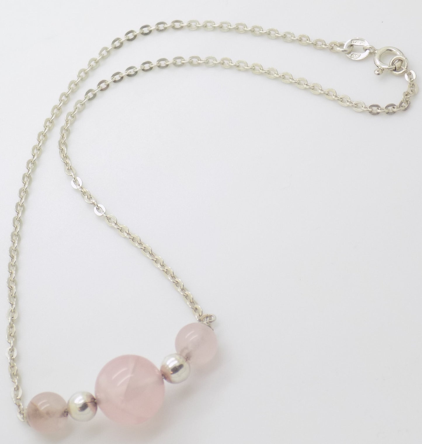 Vintage Italian Handmade Sterling Silver 925 Necklace with Pink Stones