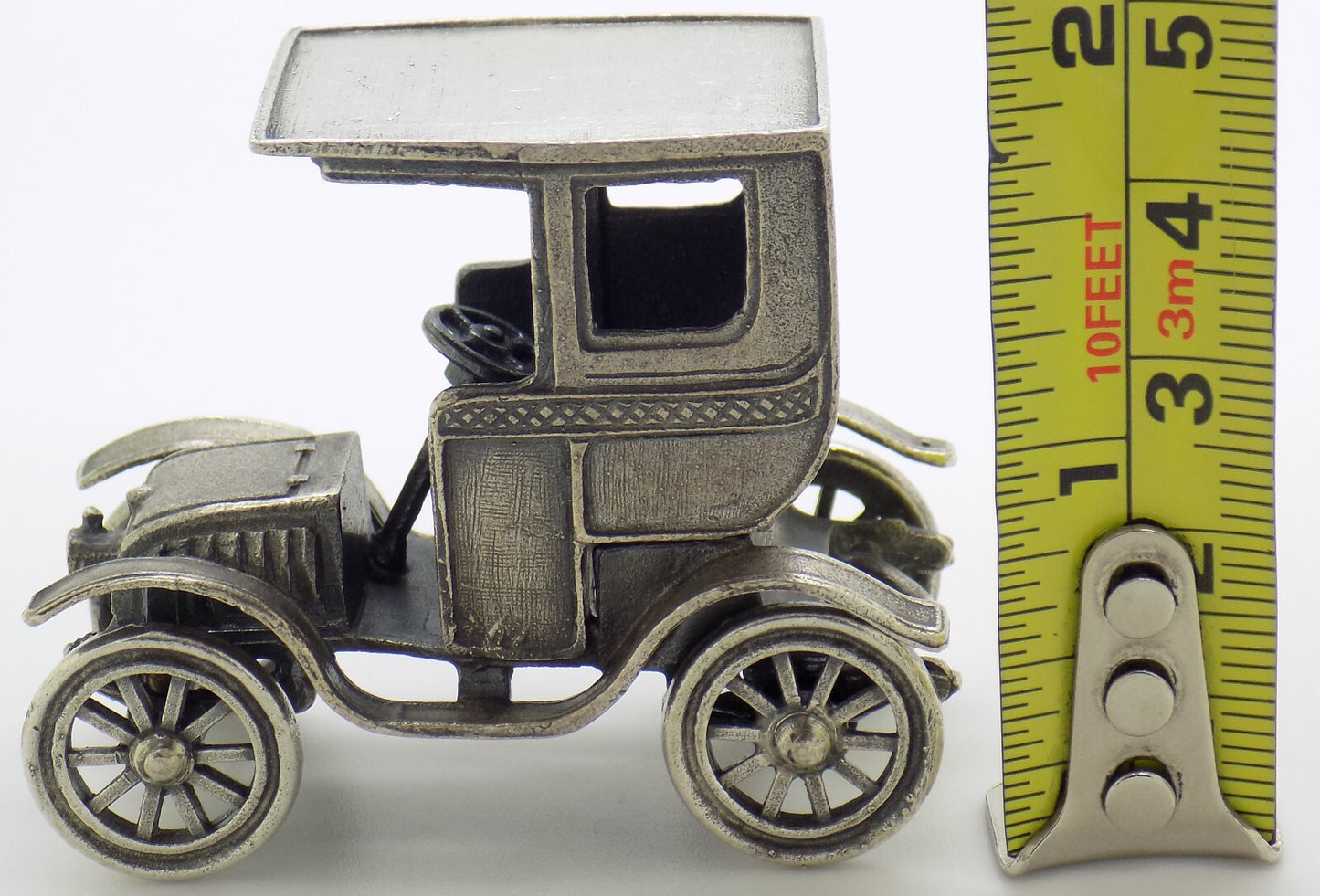 Vintage Italian Handmade Genuine Silver Classic Car UNO-A-ERRE LARGE Figurine