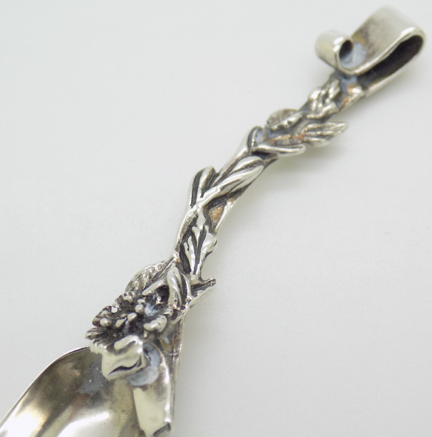 Vintage Italian Handmade Sterling Silver 925 Branch Tree Design Sugar Spoon