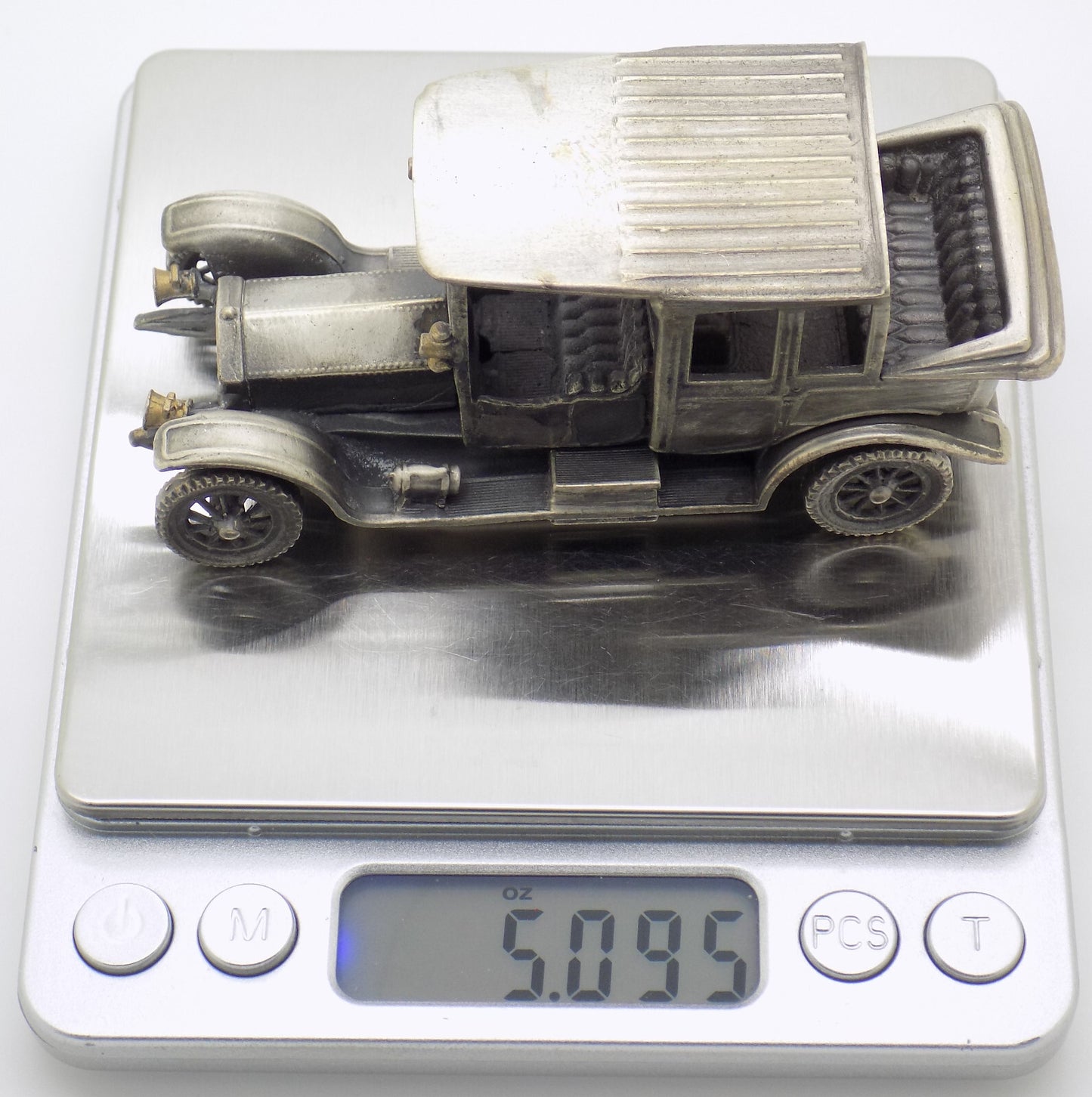 Vintage Italian Silver Rolls-Royce 1912 Car Rare Figurine 1970s 1980s, 144g