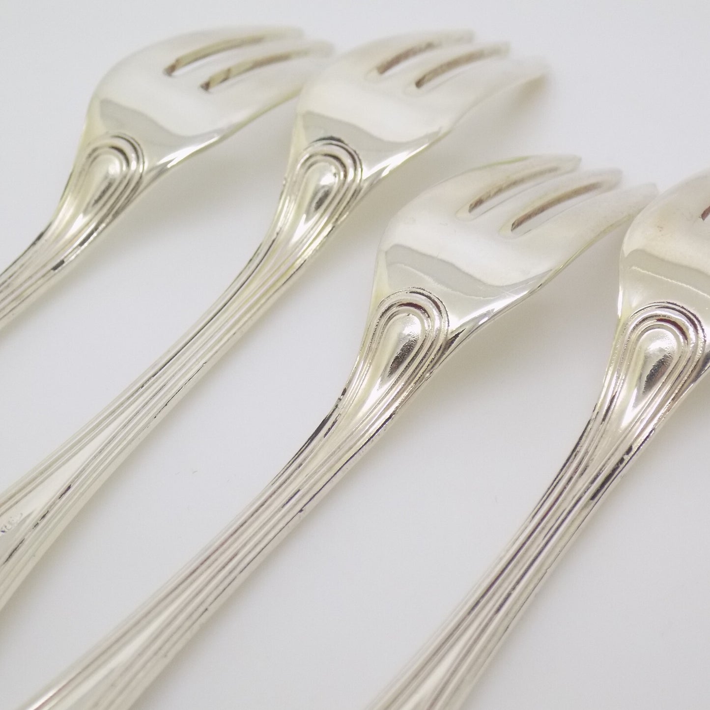 Vintage Italian Handmade Genuine Silver 4 x Dessert / Fromage Cheese Forks
