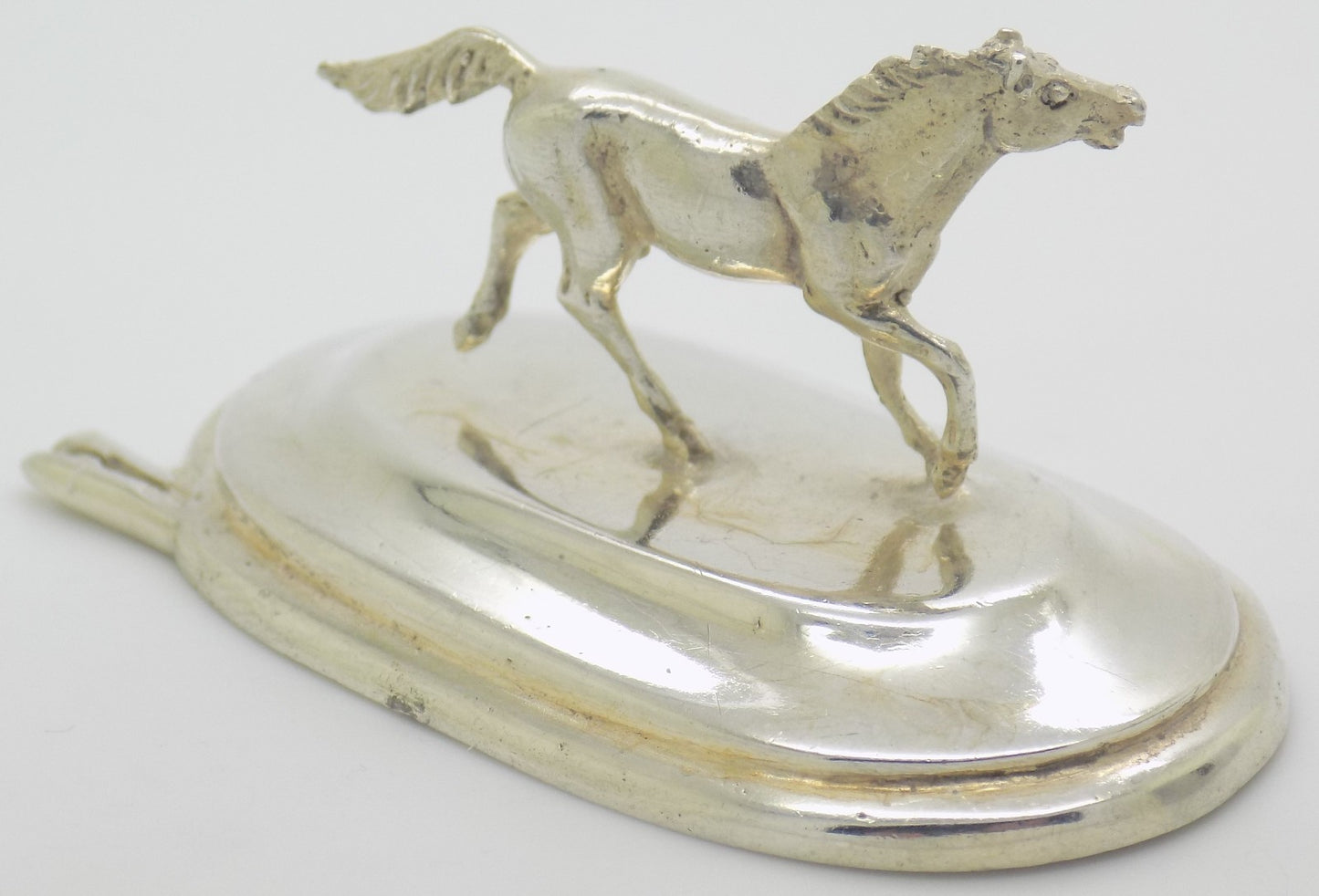 Vintage Italian Handmade Genuine Silver Horse Place Card Holder Florence Tuscany