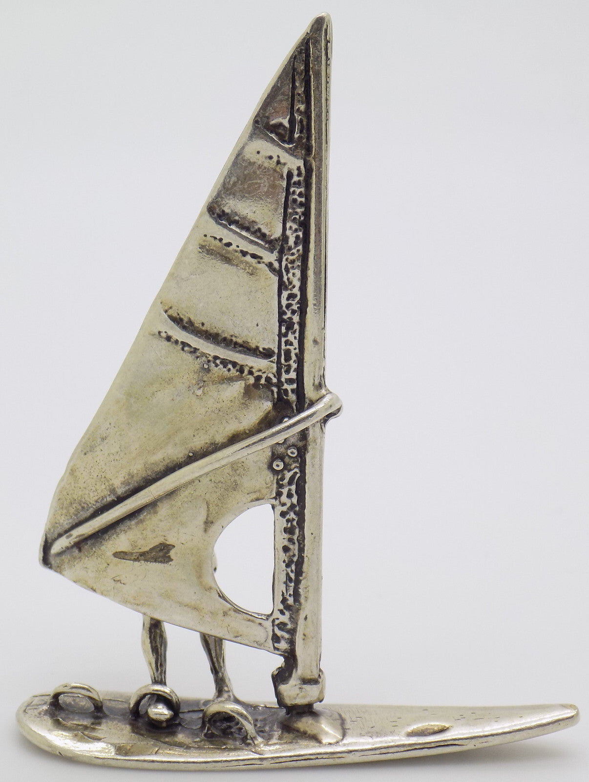 Vintage Italian 800 Silver Windsurfer Miniature Figurine Bari Italy 1980s