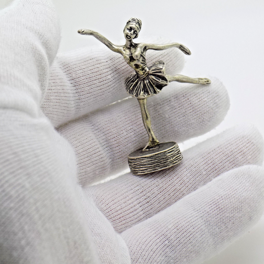 Vintage Italian Handmade Genuine Silver .800 Ballerina Dancer Figurine Miniature