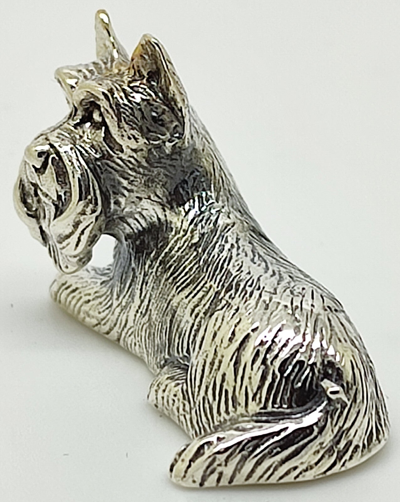 Sterling Silver 925 Victoria Era Style Scottish Terrier Dog Figurine w/t Box