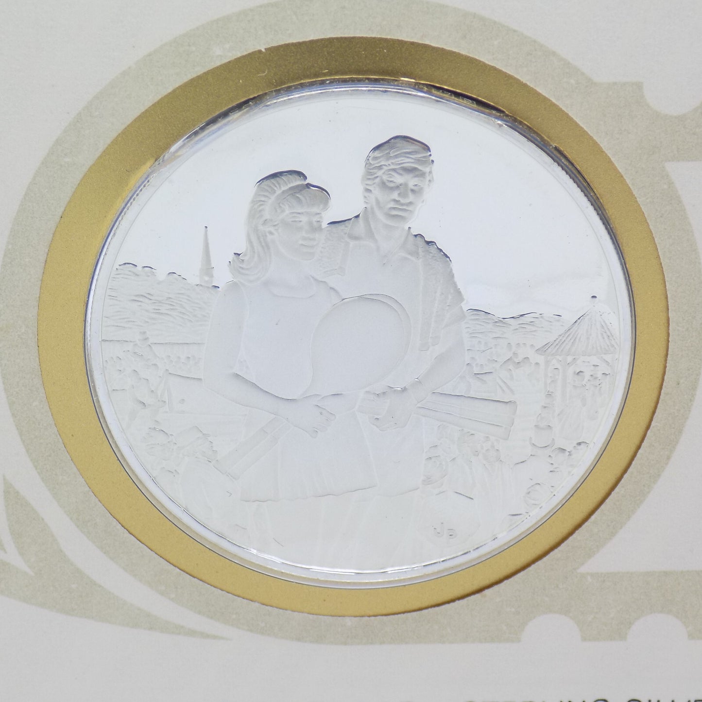 1977 Int'l Society of Postmasters 100 Years of Tennis in Wimbledon Silver Medal