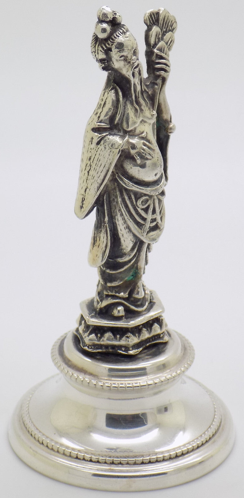 Vintage Italian Handmade Genuine Silver Chinese Sage Immortal Statue Figurine