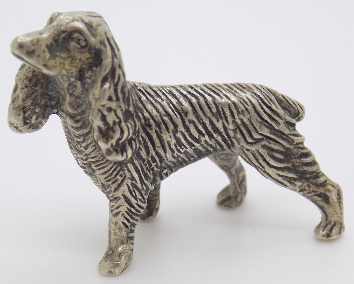Vintage Italian Handmade Genuine Silver 1950s Dog RARE Large Figurine