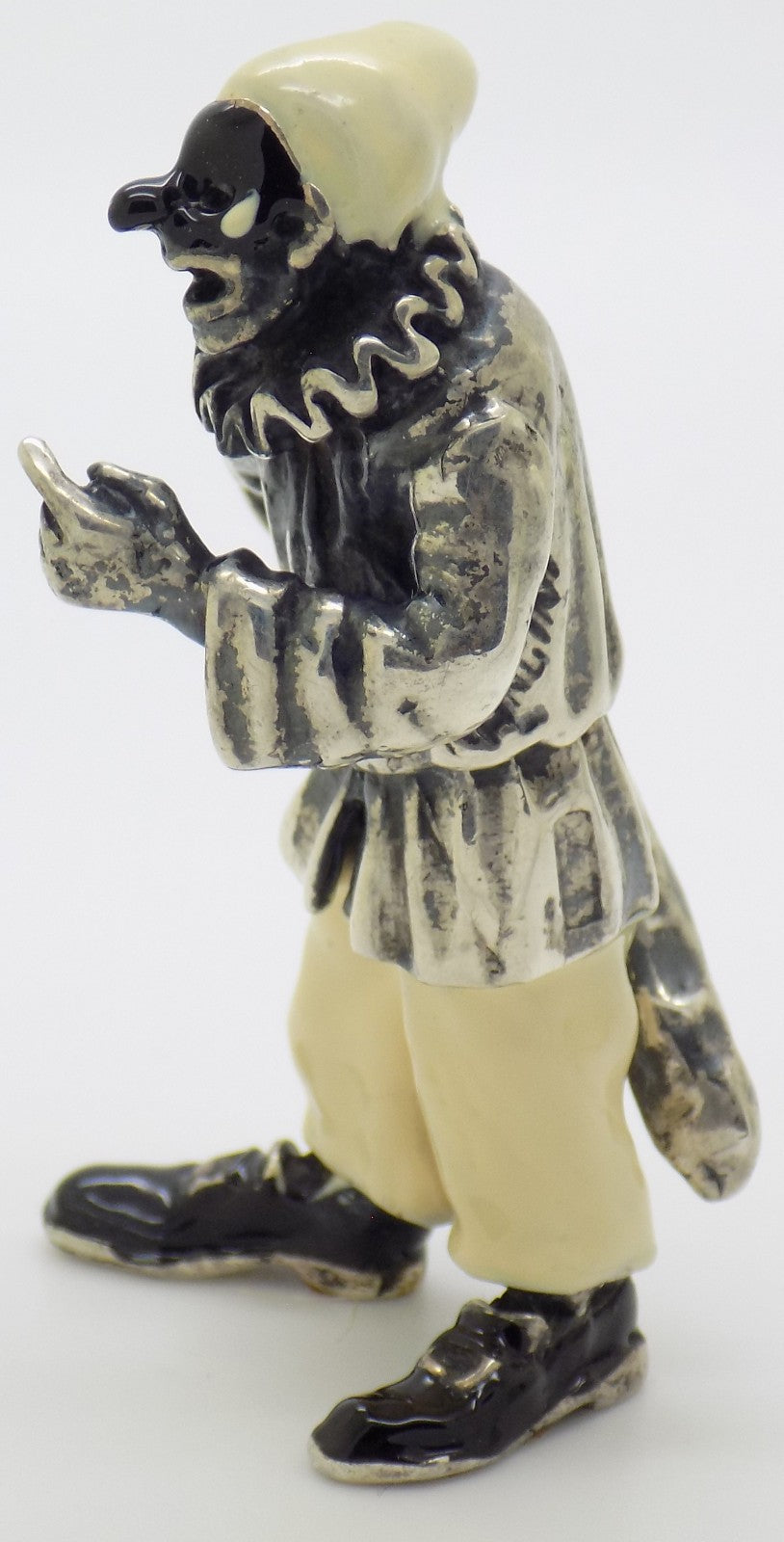 Vintage Italian Genuine Silver 800 Pulcinella Figurine Commedia dell'Arte Angini