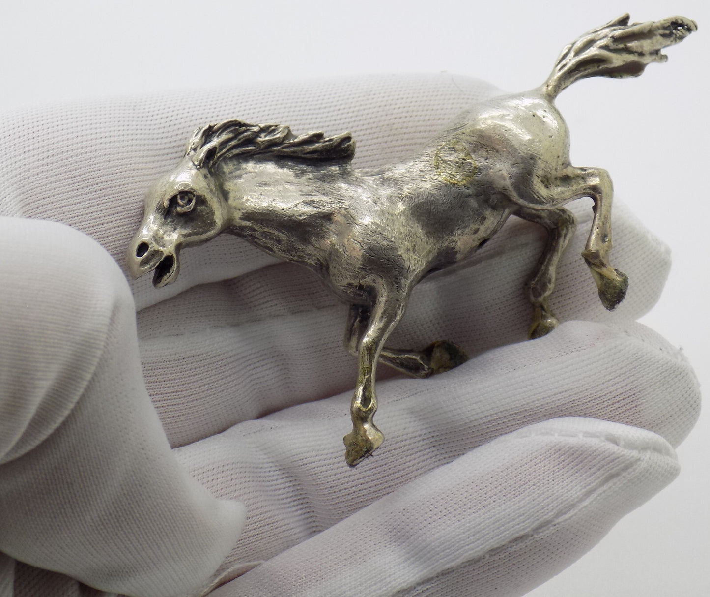Vintage Italian Handmade Genuine Silver .800 Galloping Horse Figurine Miniature