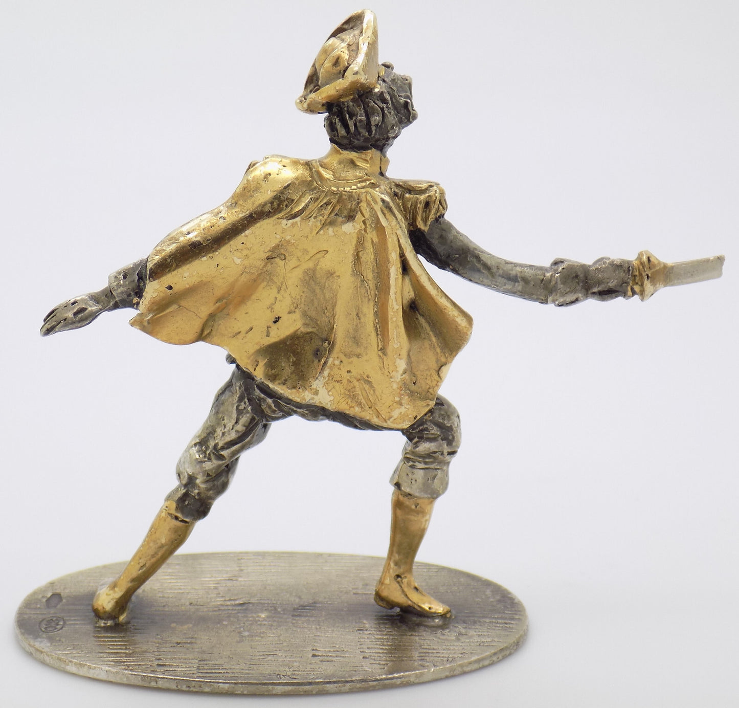 Vintage Italian Handmade Genuine Silver and Brass Commedia dell'Arte Figurine