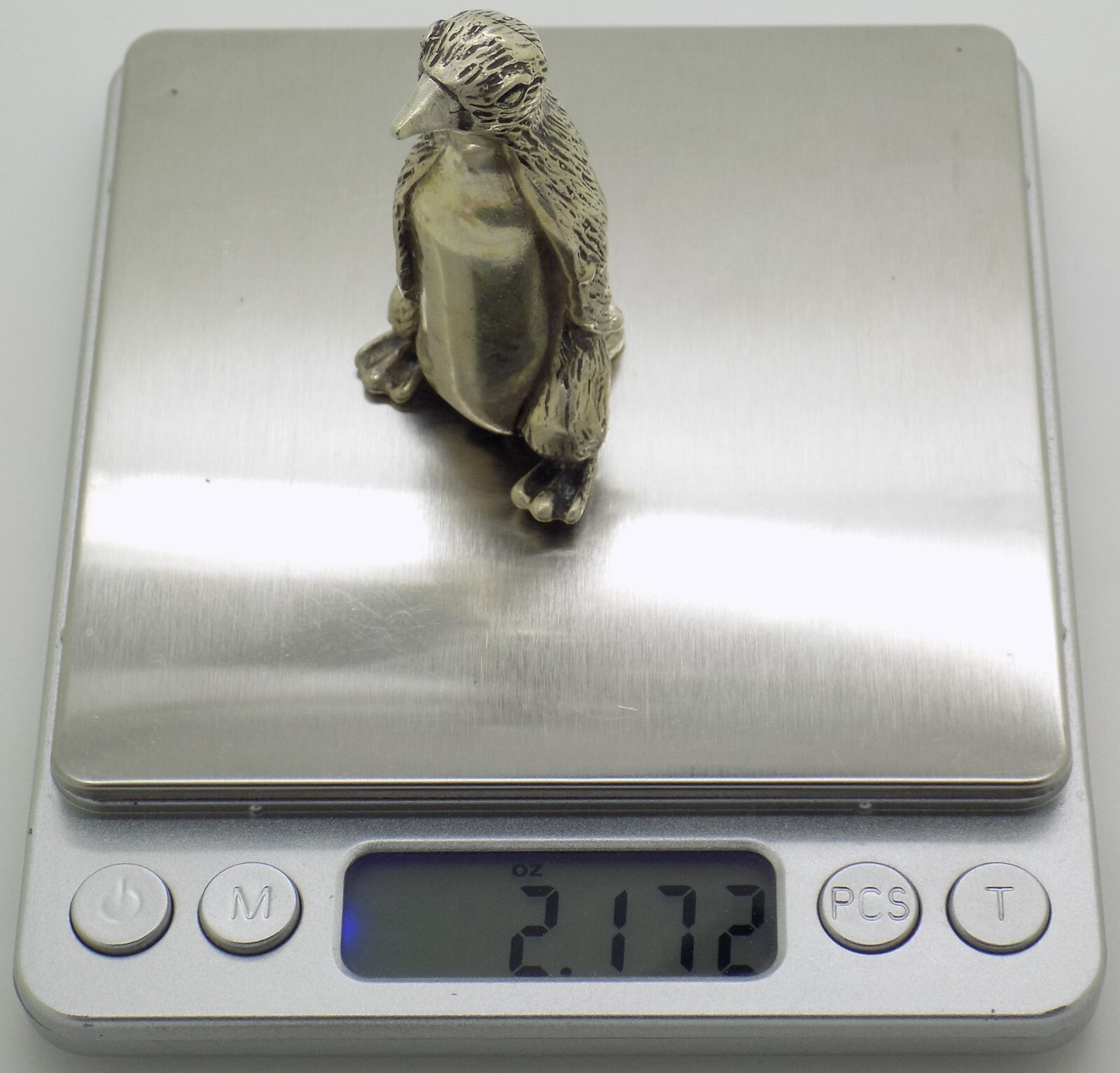 LARGE Vintage Italian Silver RARE Penguin Figurine 800 Handmade Tuscany 1960s