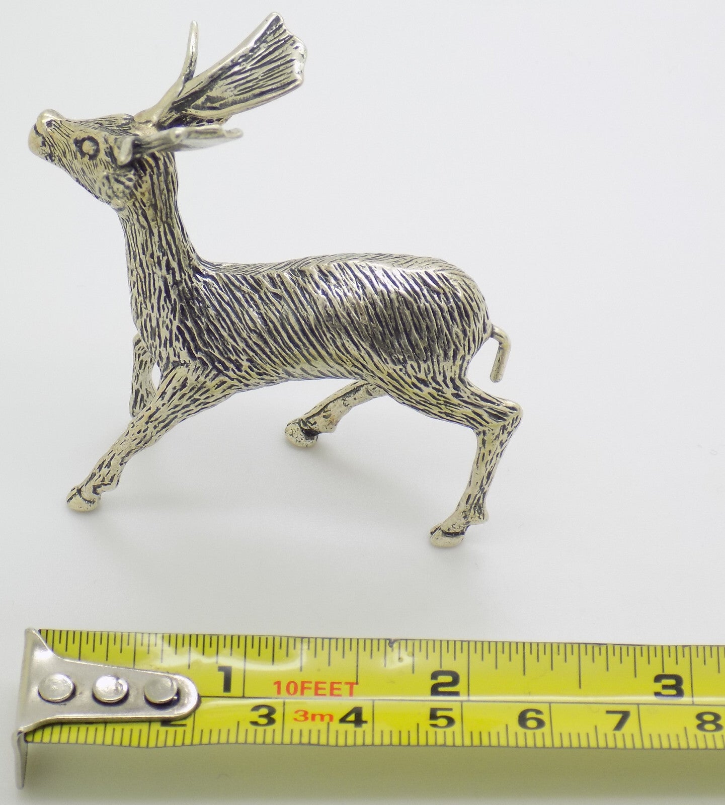Vintage Italian Handmade Genuine Silver .800 RARE Deer Figurine Detailed Statue
