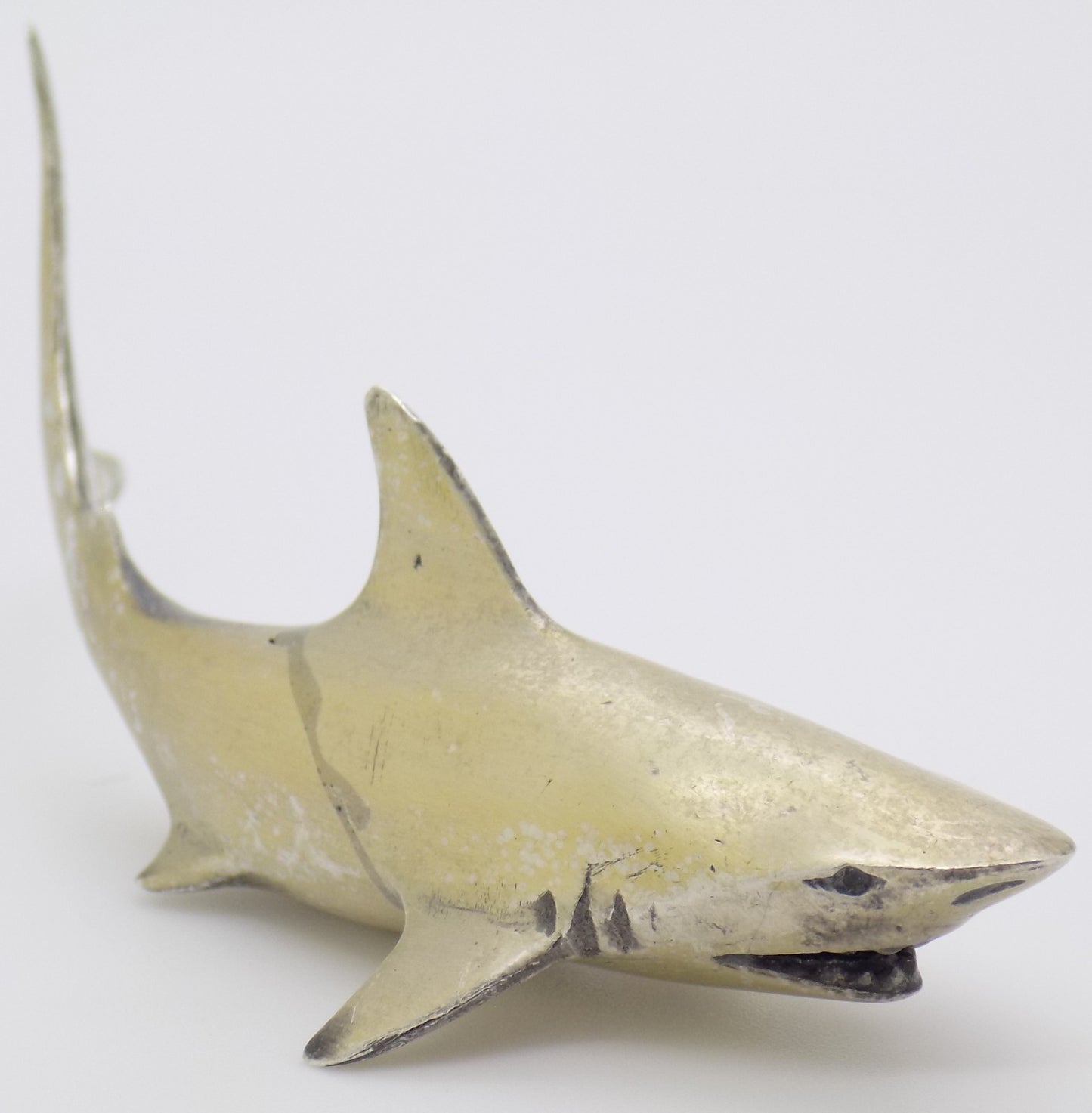 Vintage Italian Handmade Silver 800 Shark Large Detailed Sealife Figurine