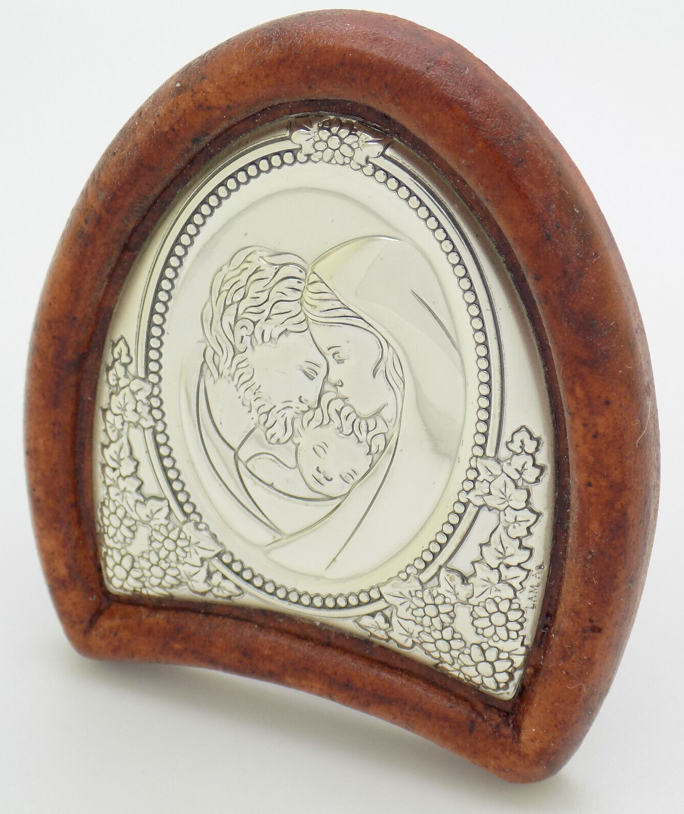 Vintage Italian Handmade Silver Lamina Sheet Holy Family Sacred Icon