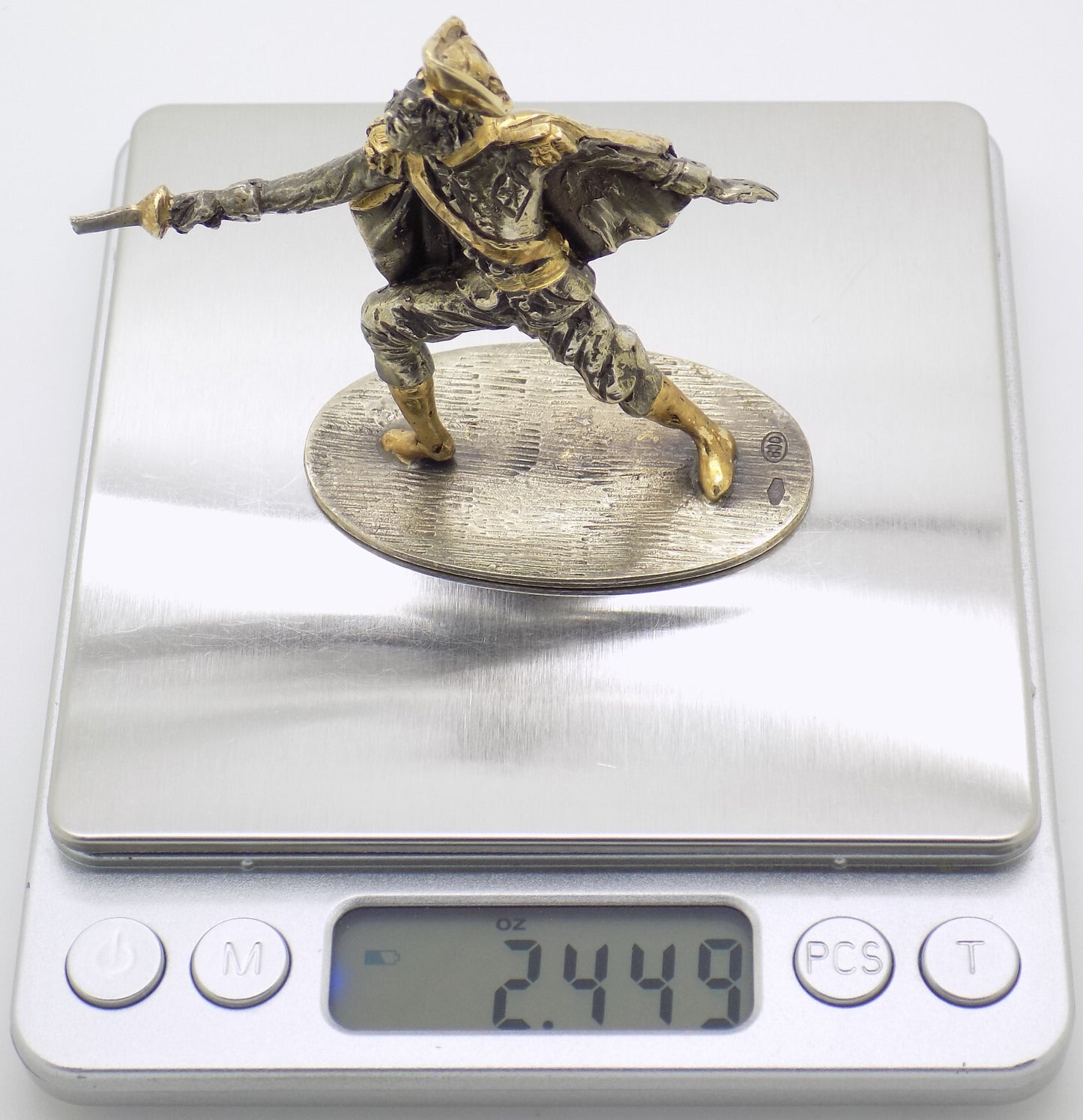 Vintage Italian Handmade Genuine Silver and Brass Commedia dell'Arte Figurine