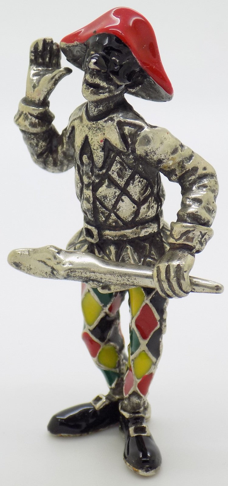 Vintage Italian Sterling Silver 925 Harlequin Angini Figurine Commedia dell'Arte