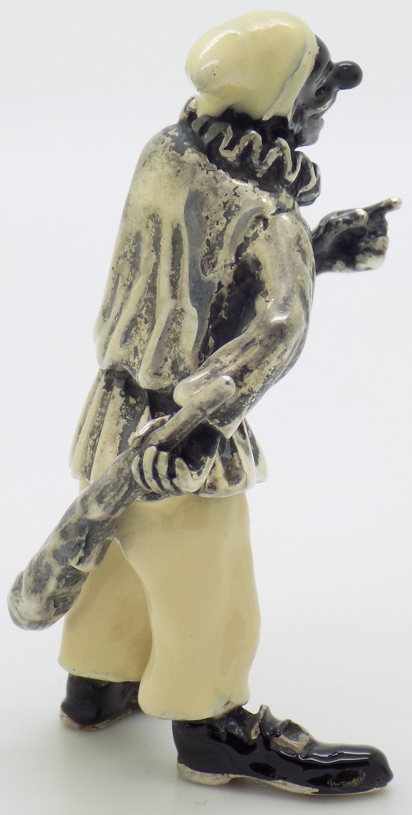 Vintage Italian Genuine Silver 800 Pulcinella Figurine Commedia dell'Arte Angini