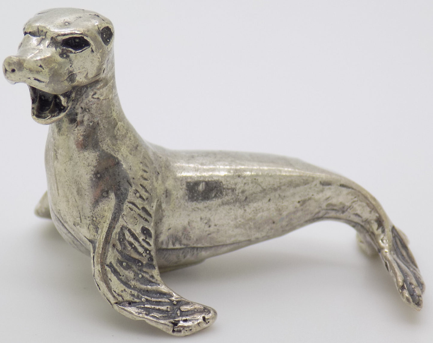 Vintage Italian Silver Seal Figurine Arezzo Tuscany 1970s 1980s Rare Design