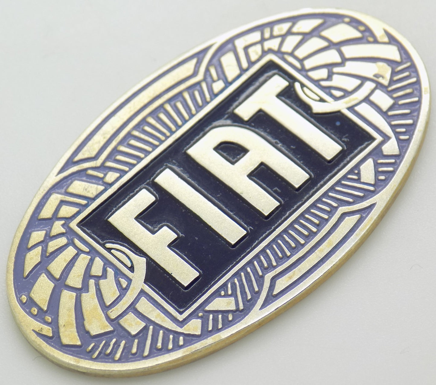 Vintage Italian Handmade Silver FIAT Car Logo Rare Plaque 800 Milan 1940s 1950s