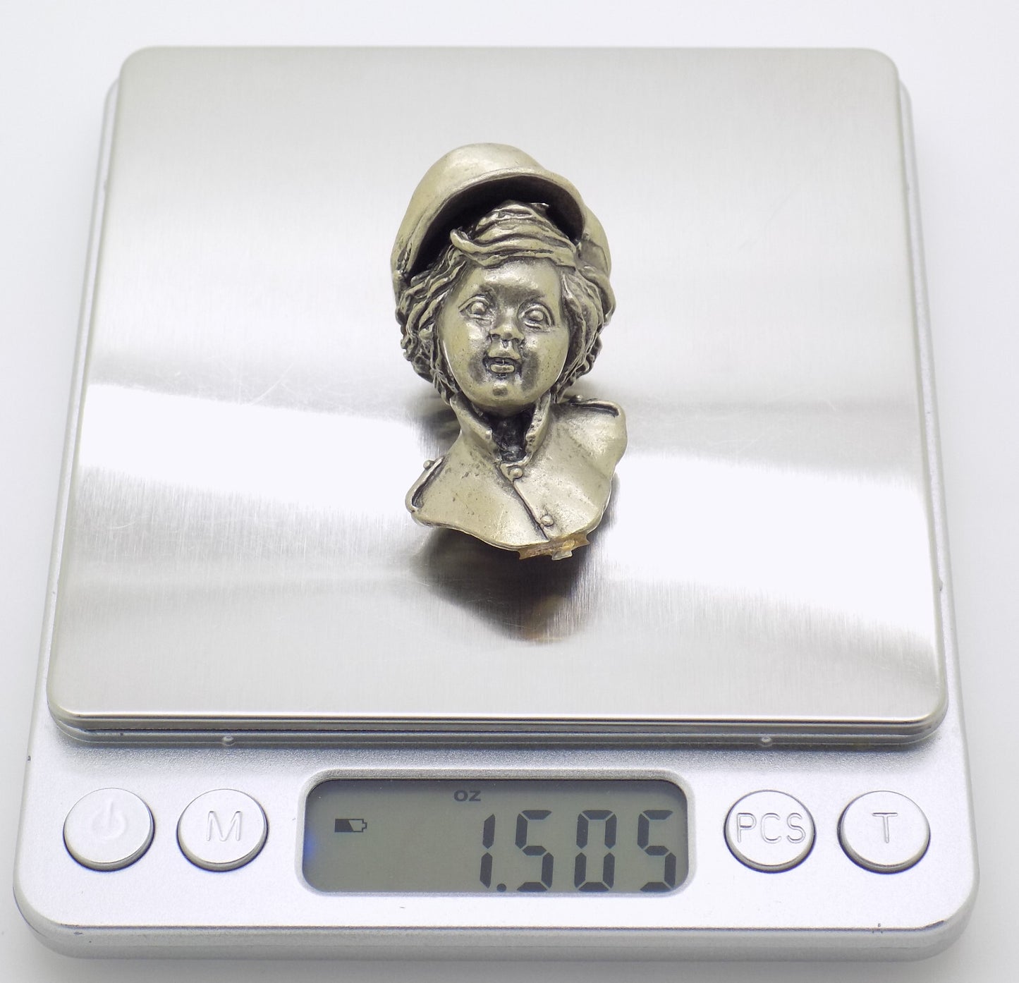 Vintage Handmade Italy Silver 800 UNO-A-ERRE Boy Upper Body Solid Figurine