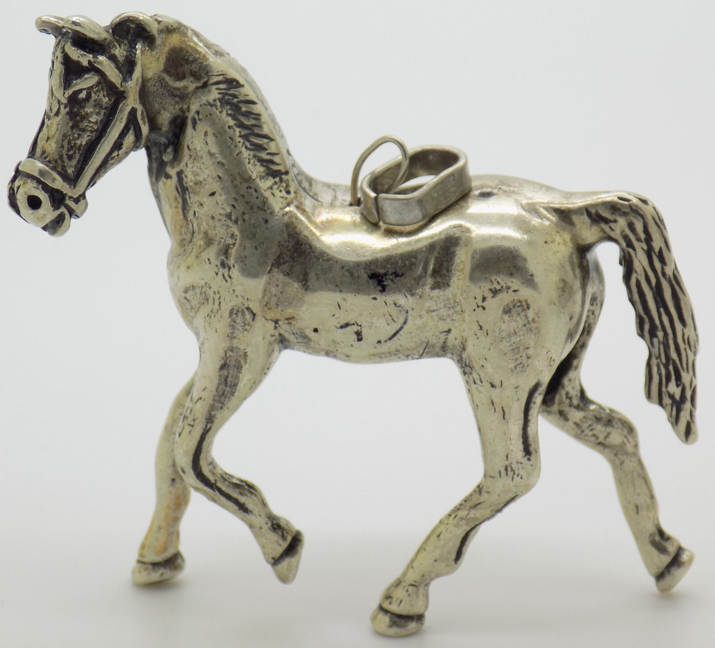 Large Vintage Italian Sterling Silver Horse Pendant Figurine 925 Udine 1970s