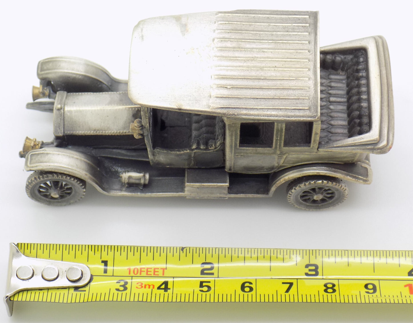 Vintage Italian Silver Rolls-Royce 1912 Car Rare Figurine 1970s 1980s, 144g