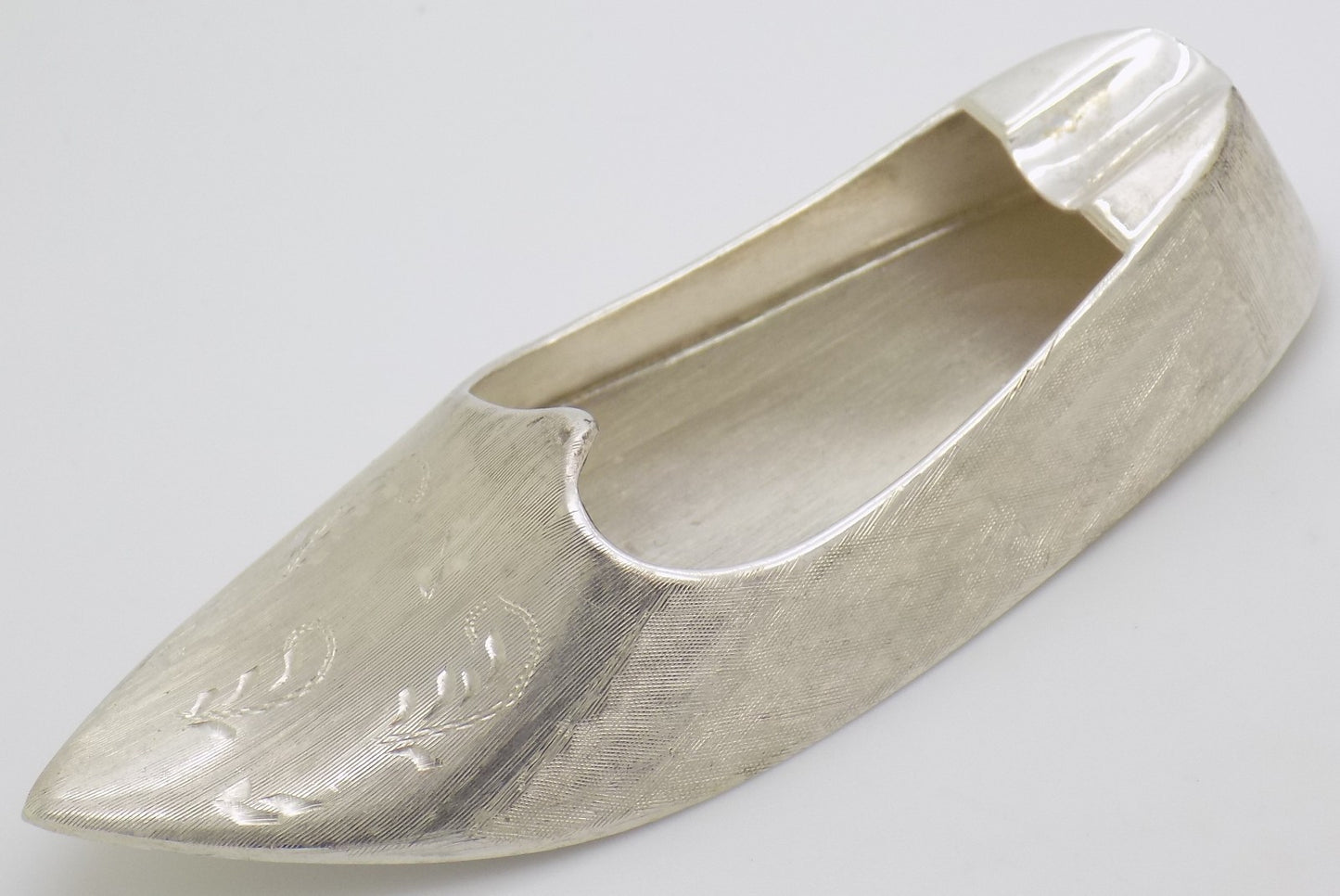Vintage Italian Silver Ashtray Renaissance Shoe 1950s 1960s Handcrafted