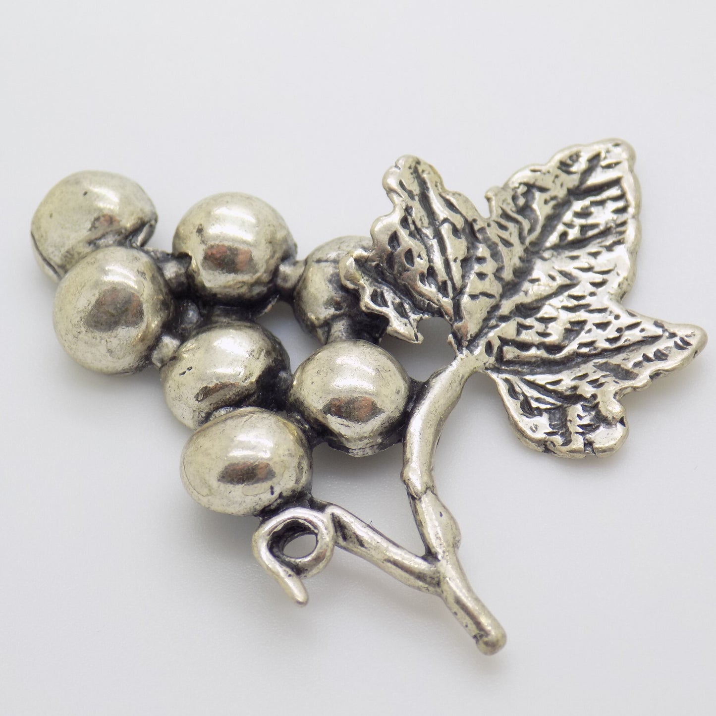 Vintage Italian Handmade Genuine Silver Grapes Flat Miniature Figurine