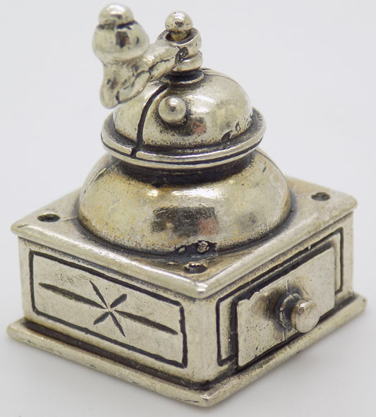 Vintage Italian Handmade Genuine Silver 800/000 Grinder RARE Dollhouse Miniature