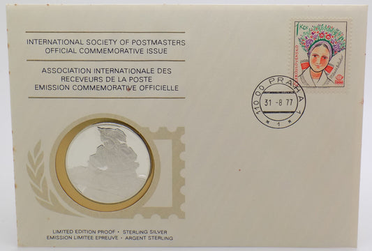 1977 Int'l Society of Postmasters Czechoslovakian Folk Costumes Silver Medal