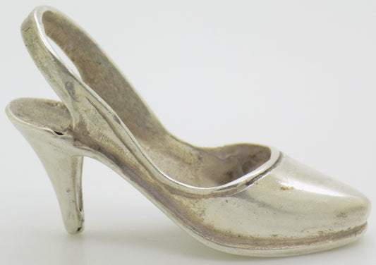 Vintage Italian Silver Miniature Shoe Figurine Handmade 800 Silver Collectible