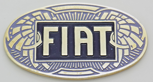 Vintage Italian Handmade Silver FIAT Car Logo Rare Plaque 800 Milan 1940s 1950s