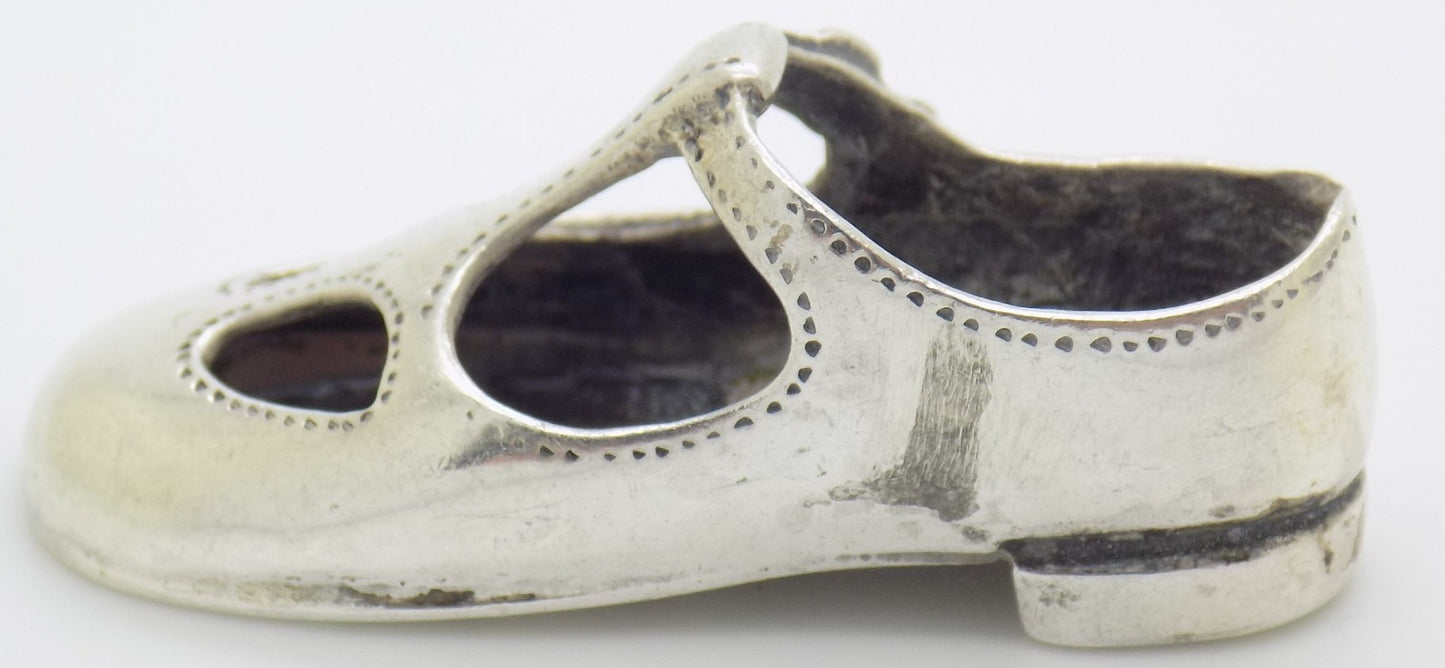 Vintage Italian Sterling Silver Old Times Child Shoe Miniature Handmade 925 Gift