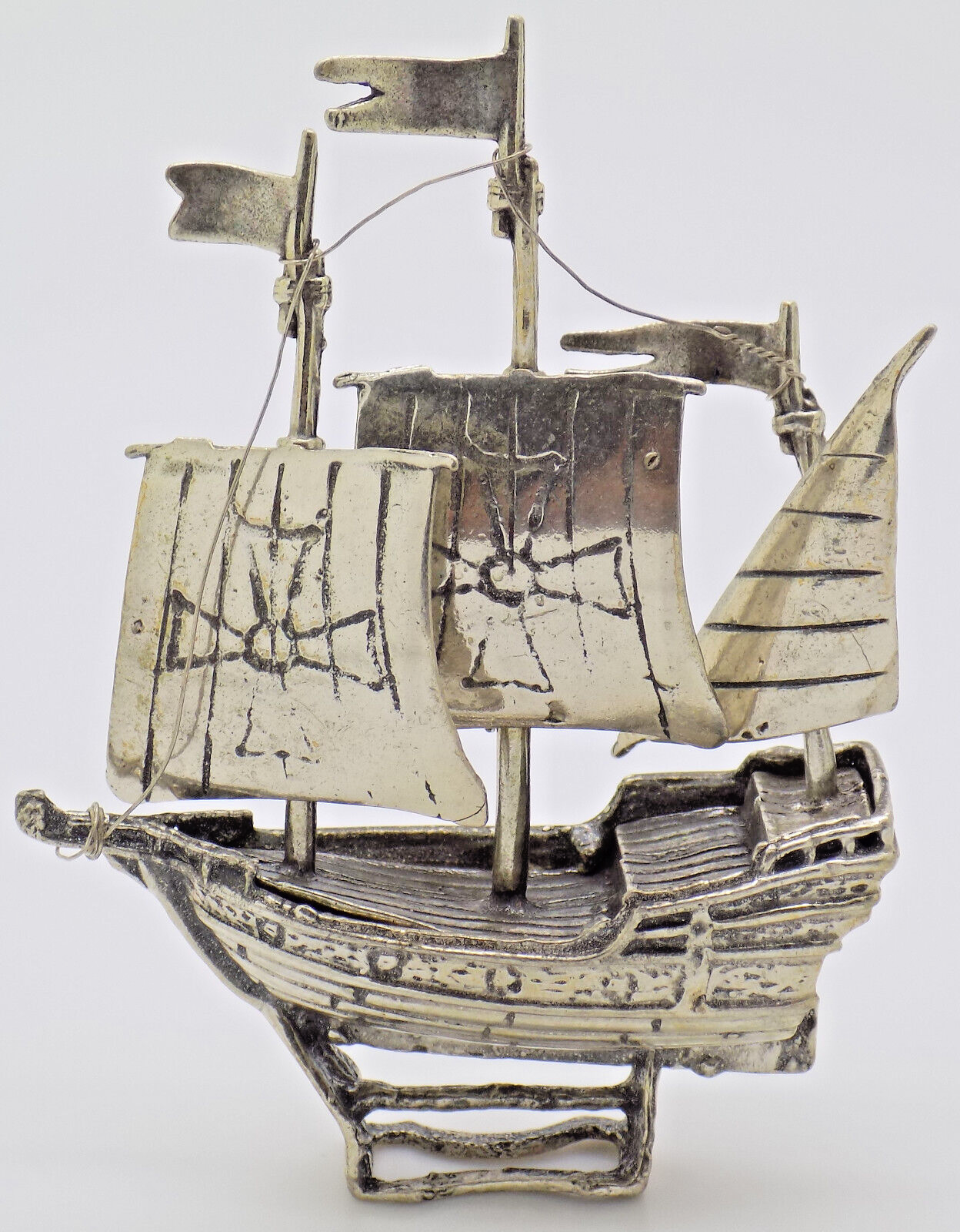 Vintage Italian Handmade Genuine Silver Galleon Ship 800 LARGE Detailed Figurine