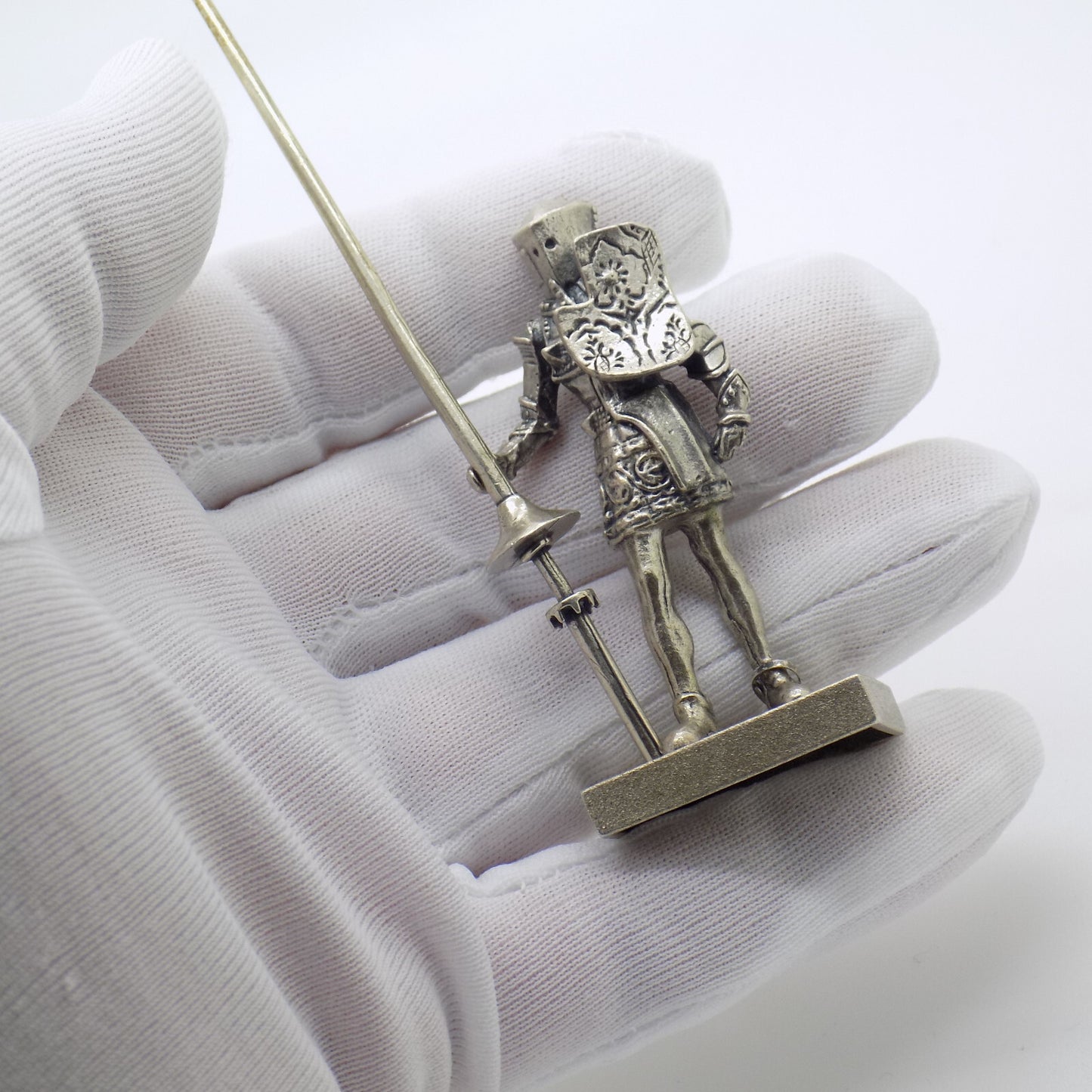 Vintage Italian Handmade Genuine Silver Rare Medieval Knight UNO-A-ERRE Figurine