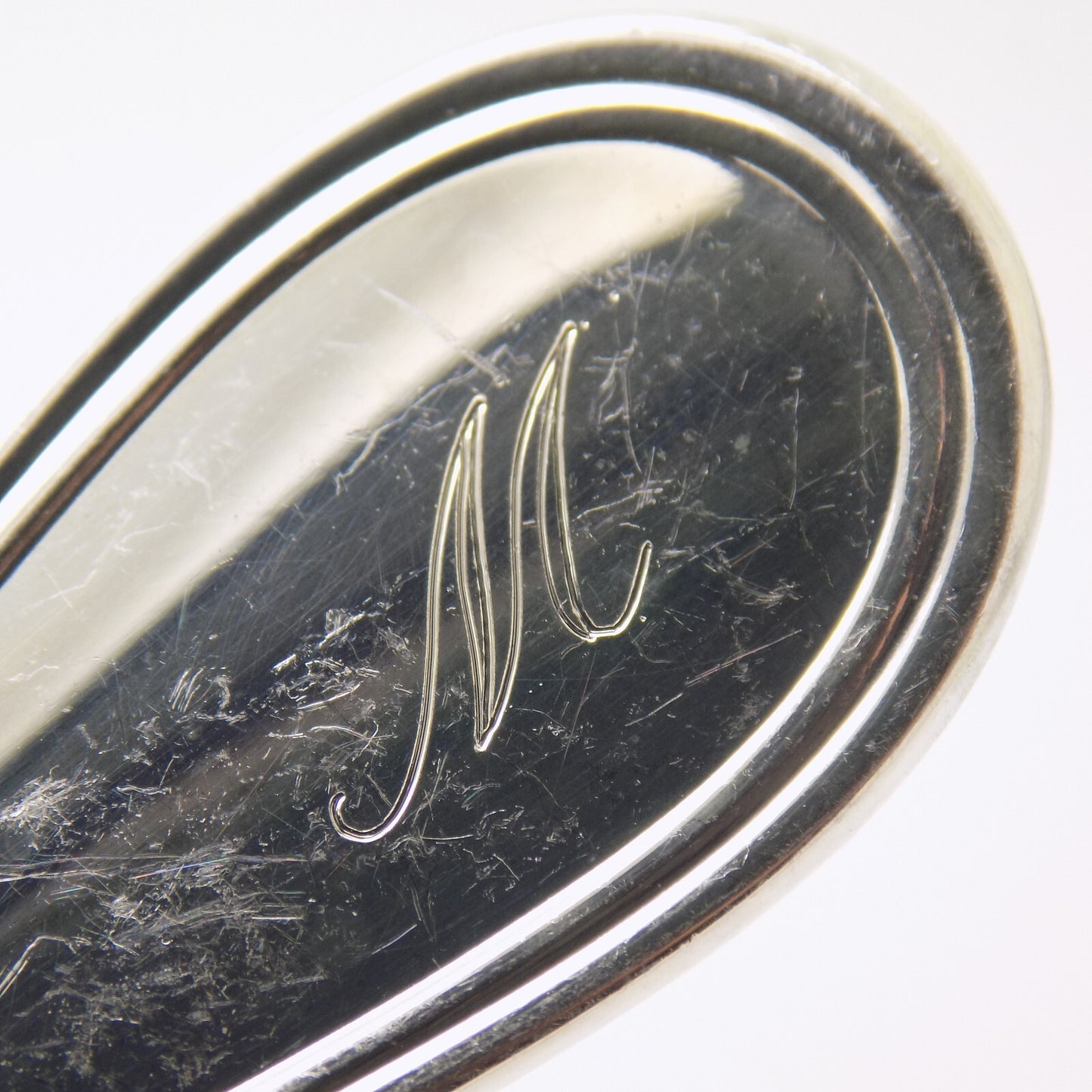 Vintage Italian Handmade Genuine Silver Engraved Full Size Feeding Spoon