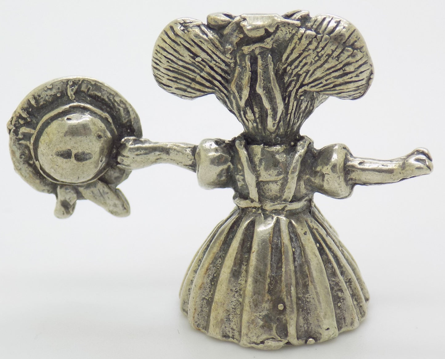 Vintage Italian Handmade Silver 800 RARE Country Cartoon Mouse Figurine Miniatur