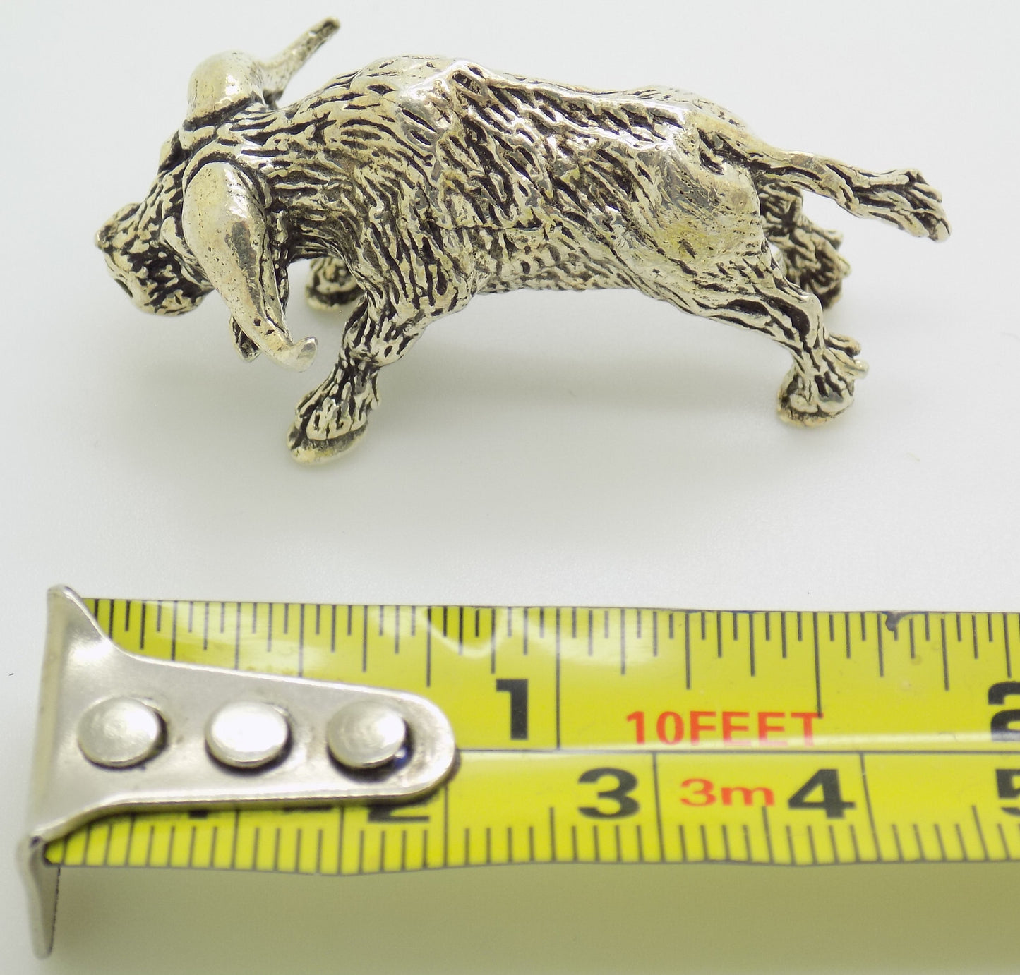 Vintage Italian Silver Bison Figurine 800 Fine Handmade Italy 1970s Animal Art
