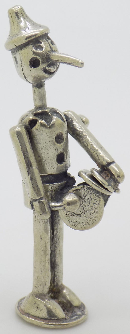 Vintage Handmade Italian Genuine Silver 800 Pinocchio Figurine Miniature
