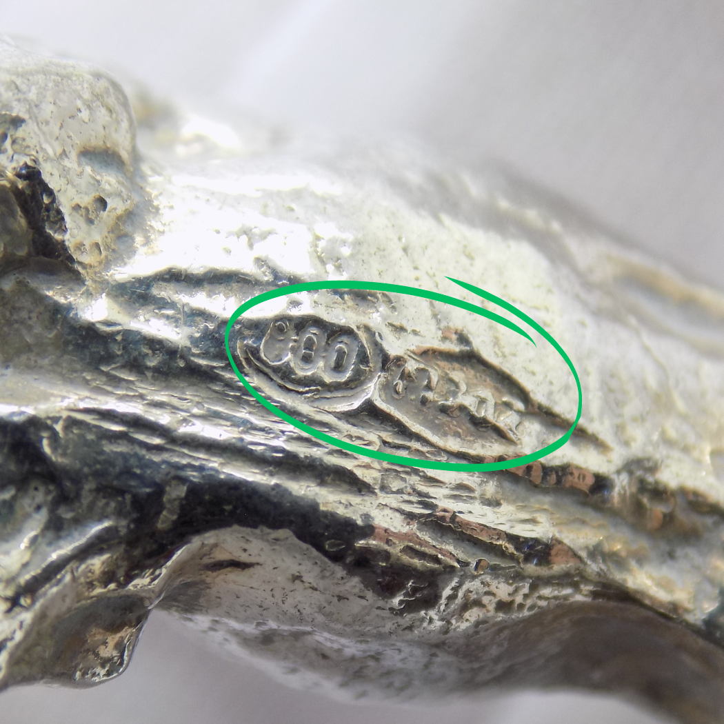 Vintage Italian Handmade Genuine Silver .800 Hunting Dog Heavy Figurine