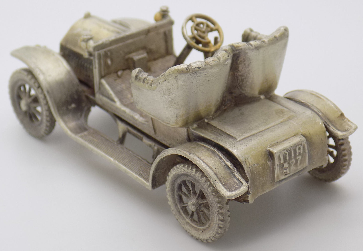 Vintage Italian Silver 800 Opel Coupe 1909 Figurine Handcrafted 1960s 1970s