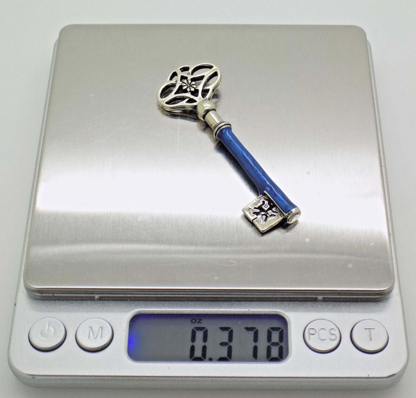 Vintage Italian Handmade Genuine Silver "Loves me, Loves me not" LIFE SIZE Key