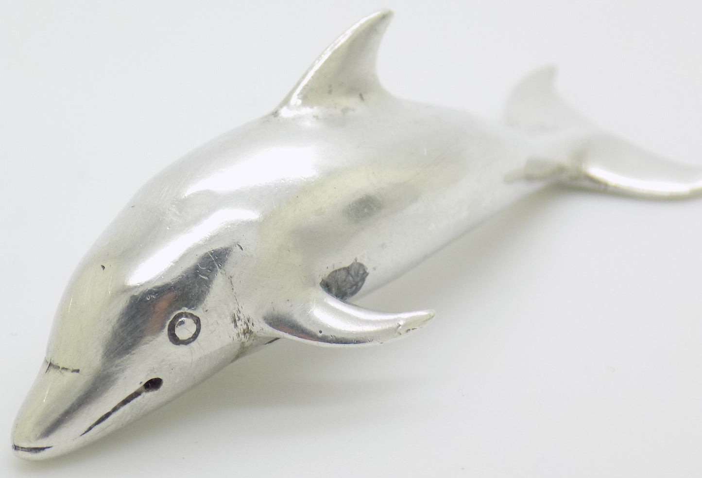 Vintage Italian Handmade Silver 800 Dolphin Large Detailed Sealife Figurine